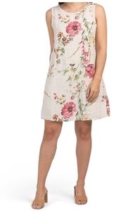 𝅺TERZO Millennio pink floral linen dress